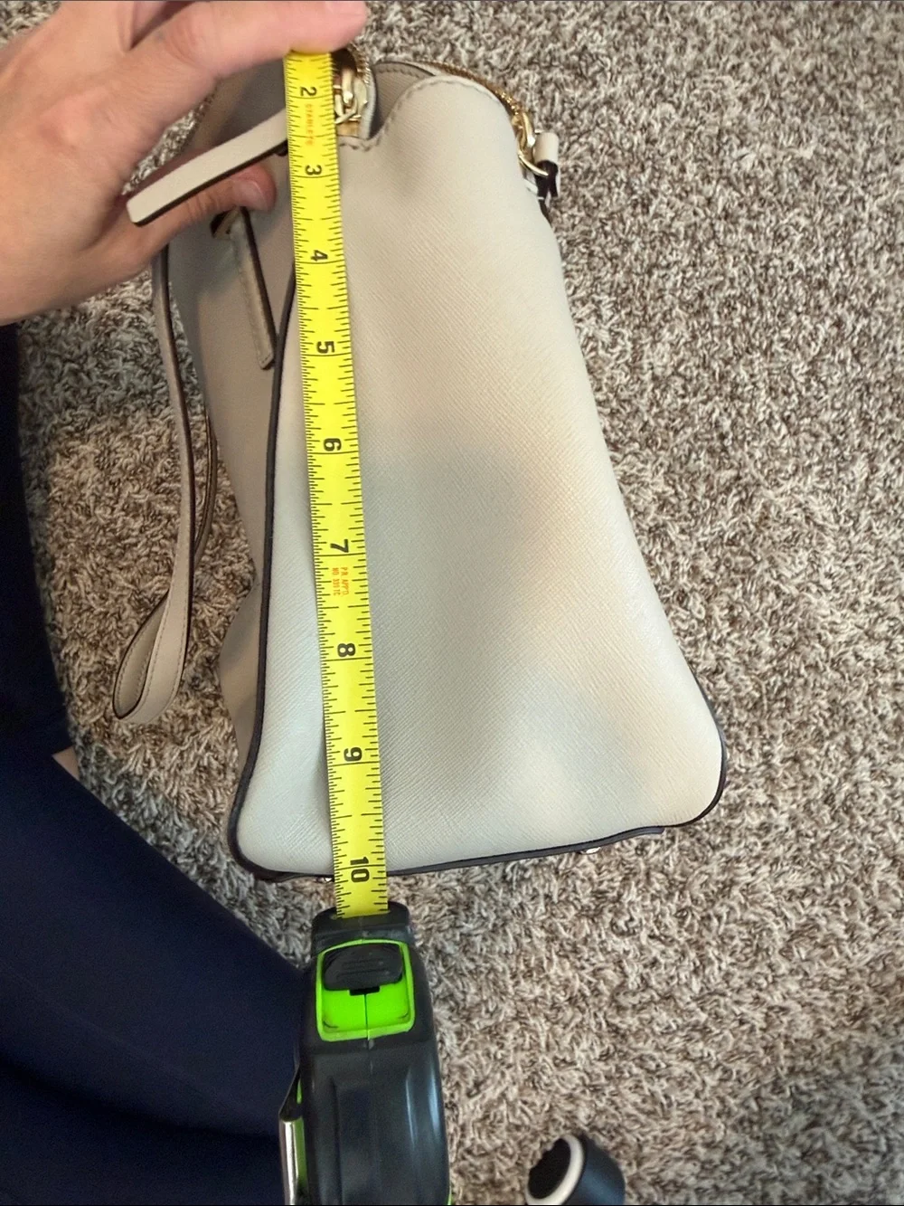 kate spade neutral beige Saffiano leather tote